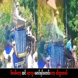 This time, the elephant was not hurt, but Maung Rinlong was hit